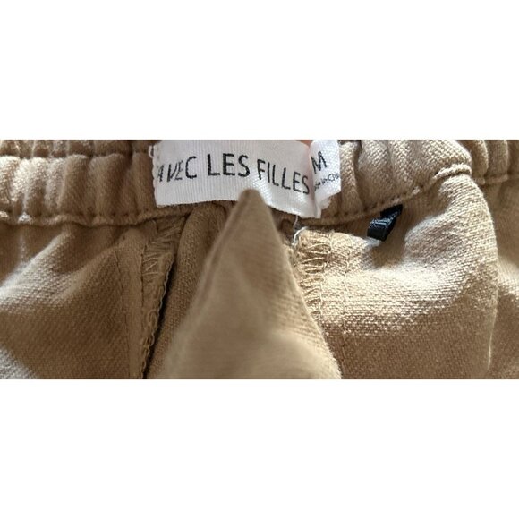 Avec Les Filles Cargo Pants High Rise Straight Leg Khaki Beige Size Med - Picture 9 of 11